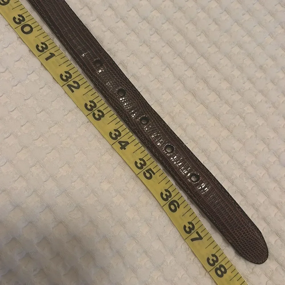 Brighton Brown Snakeskin Leather Belt with Silver Buckle & Metal Links